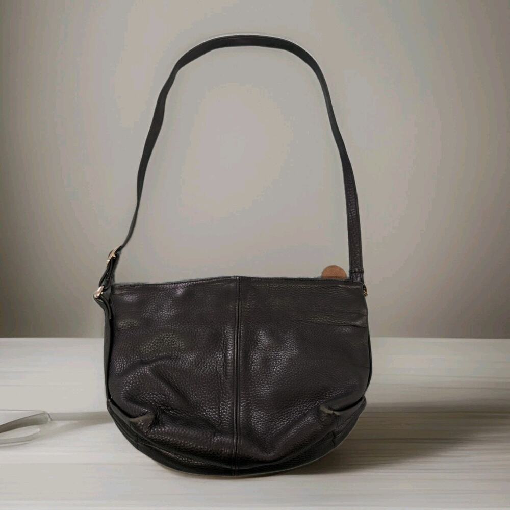 Vintage Sas Shoulder Bag Black Leather Made In USA